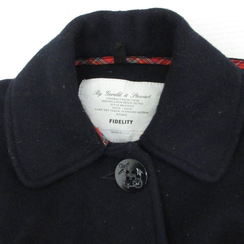 フィデリティ FIDELITY ポンチョ マント ケープ USA製 ウール 紺