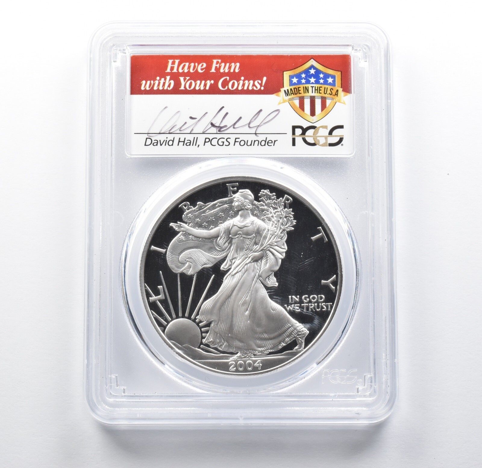 PR69 DCAM 2004-W アメリカンシルバーイーグル サイン入り ホール PCGS