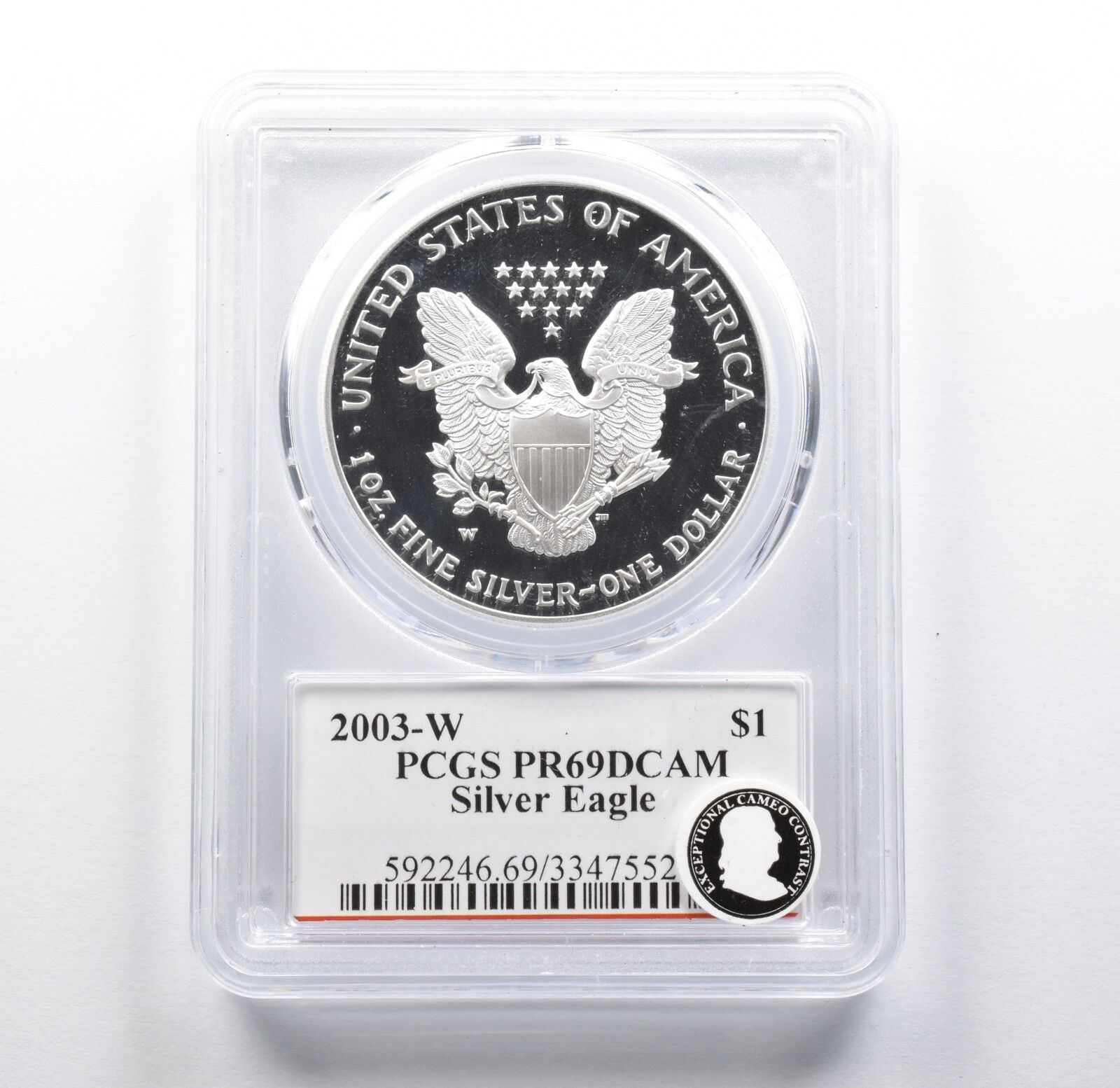 PR69 DCAM 2003-W アメリカンシルバーイーグル サイン入り ホール PCGS