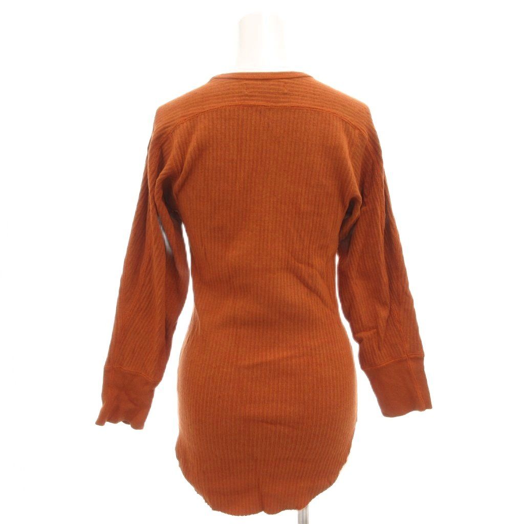 アーキ archi リブニット カットソー 長袖 コットン プルオーバー S 茶