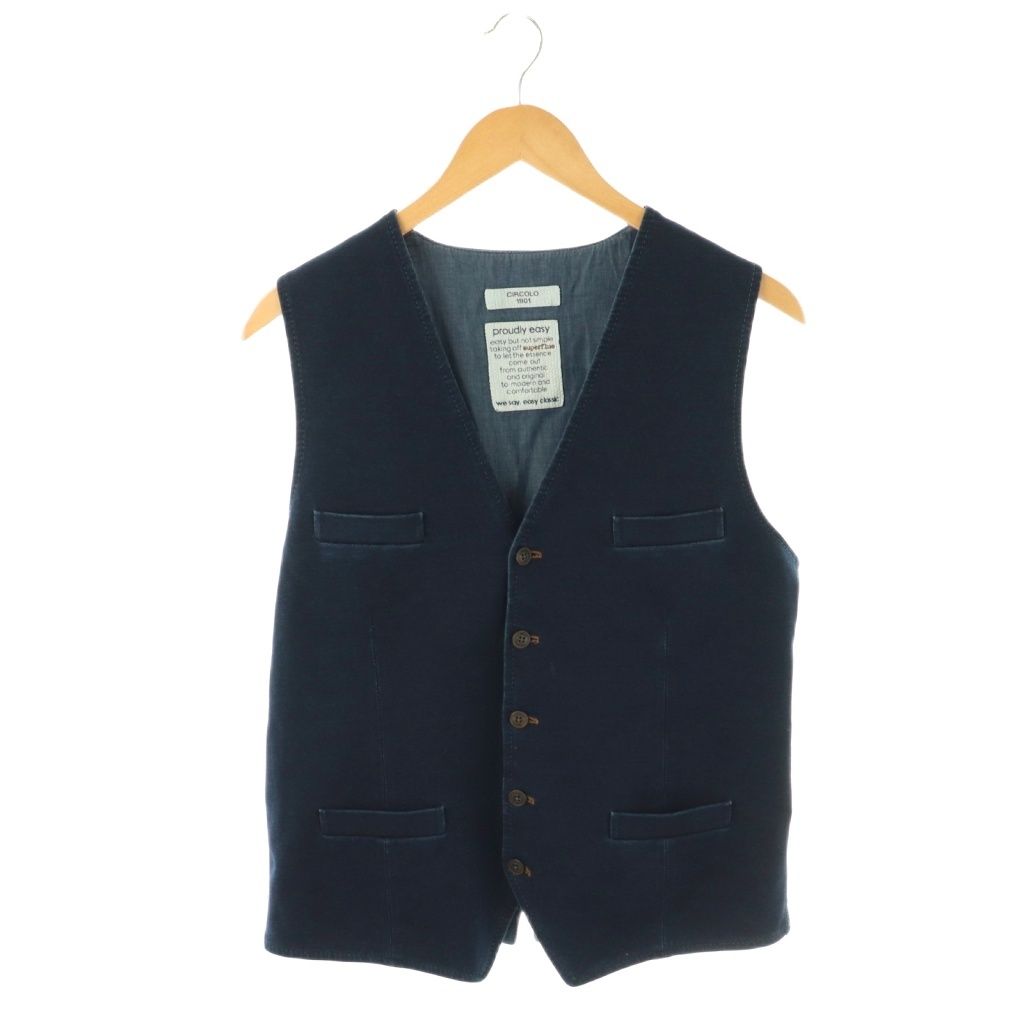 CIRCOLO 1901 チルコロ proudly easy コットン ベスト チルコロ1901 CIRCOLO1901 ベスト 前開き コットン 46 紺 /NR - メルカリ