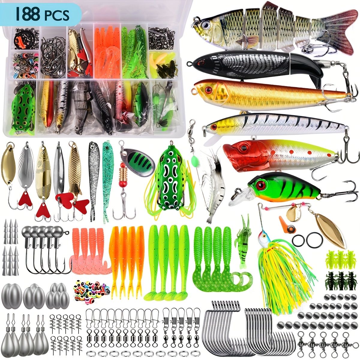 初心者も安心】ルアーセット 78/106/188/361個 マルチセクション 釣り