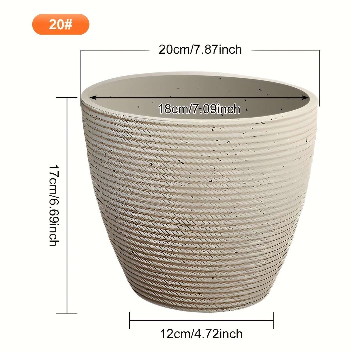 軽量＆高耐久】大型プランター 植木鉢 受け皿・排水穴付き レジン製