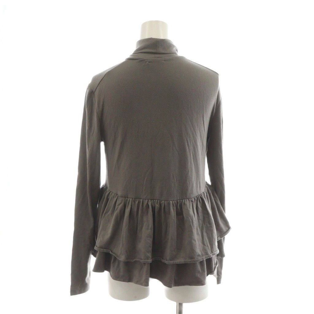 ヨリ yori カットソー タートルネック フリル ペプラム 長袖 F グレー