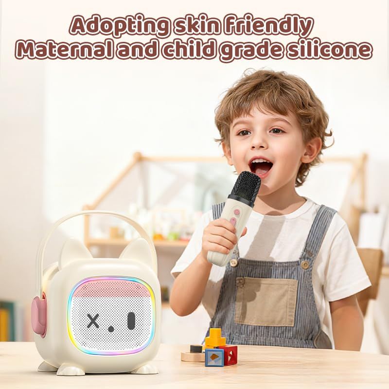  MonoKi カラオケセット 独自のデザイン Bluetooth 5 3 スピーカー 録音機能と親子のインタラクティブ機能がある Mini マイク 2本 カラオケ家庭用 PAセット karaoke カラー RGB LEDライト 家庭の集 b 37 c 9379 その他 キッチン 食器