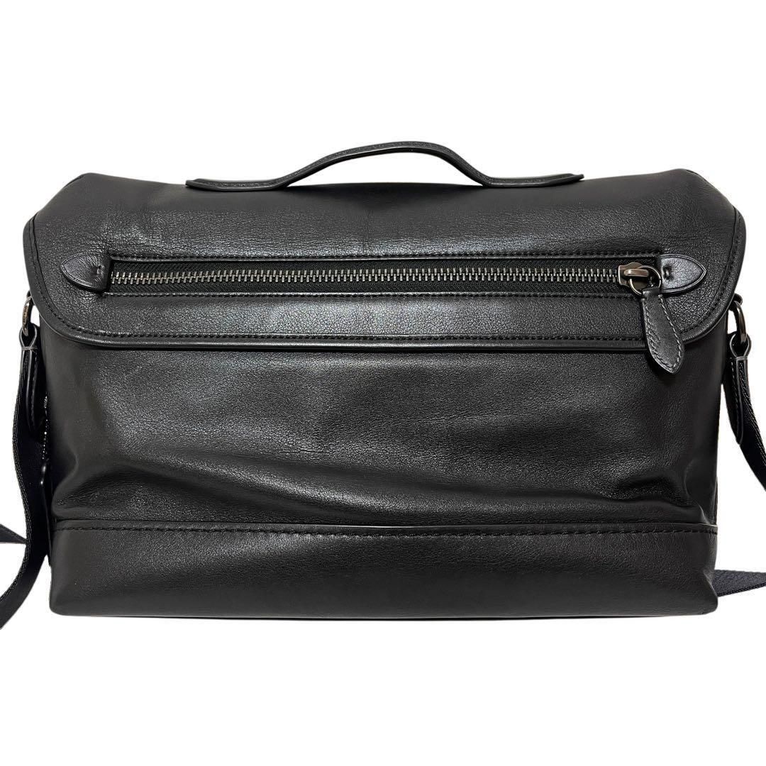 COACH コーチ 2way ショルダーバッグ レザー 革 ブラック 黒 メンズ