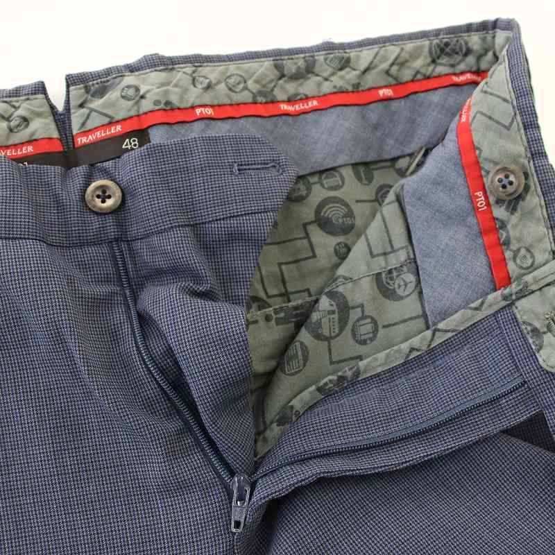 ピーティーゼロウーノ PT01 EVO FIT スラックス パンツ チェック柄