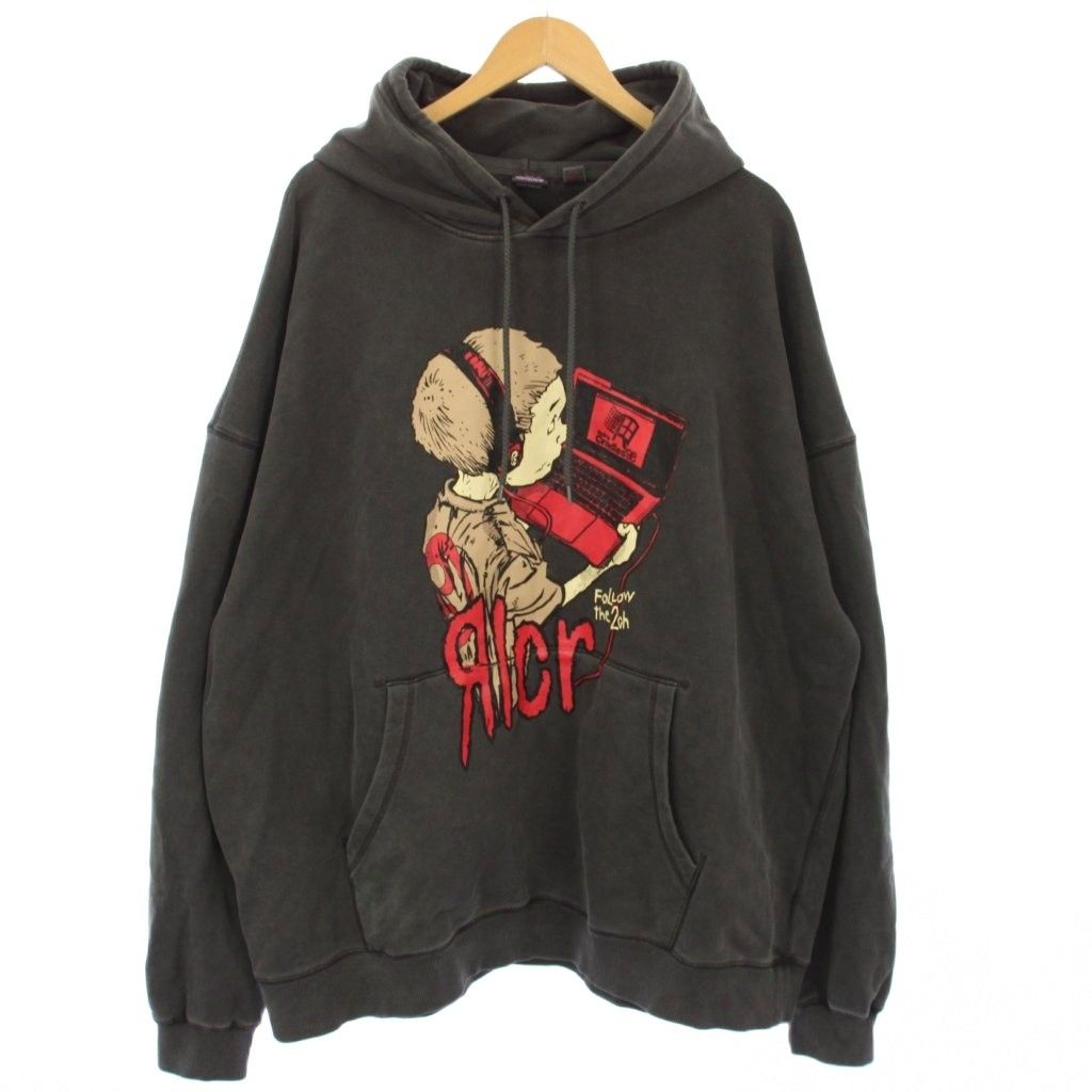 ローリングクレイドル ロリクレ Rolling Cradle ANONYMOUS HOODIE プルオーバーパーカー プリント 長袖 XL グレー 2W7-64211 /TK