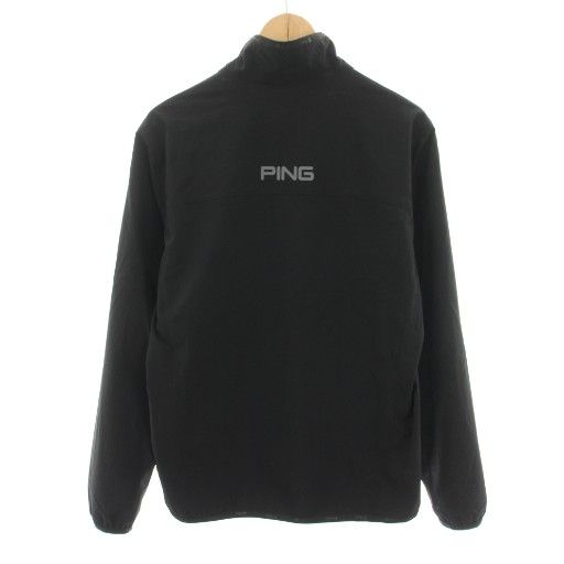 ピン PING フルジップブルゾン アウター フード ロゴプリント M 黒