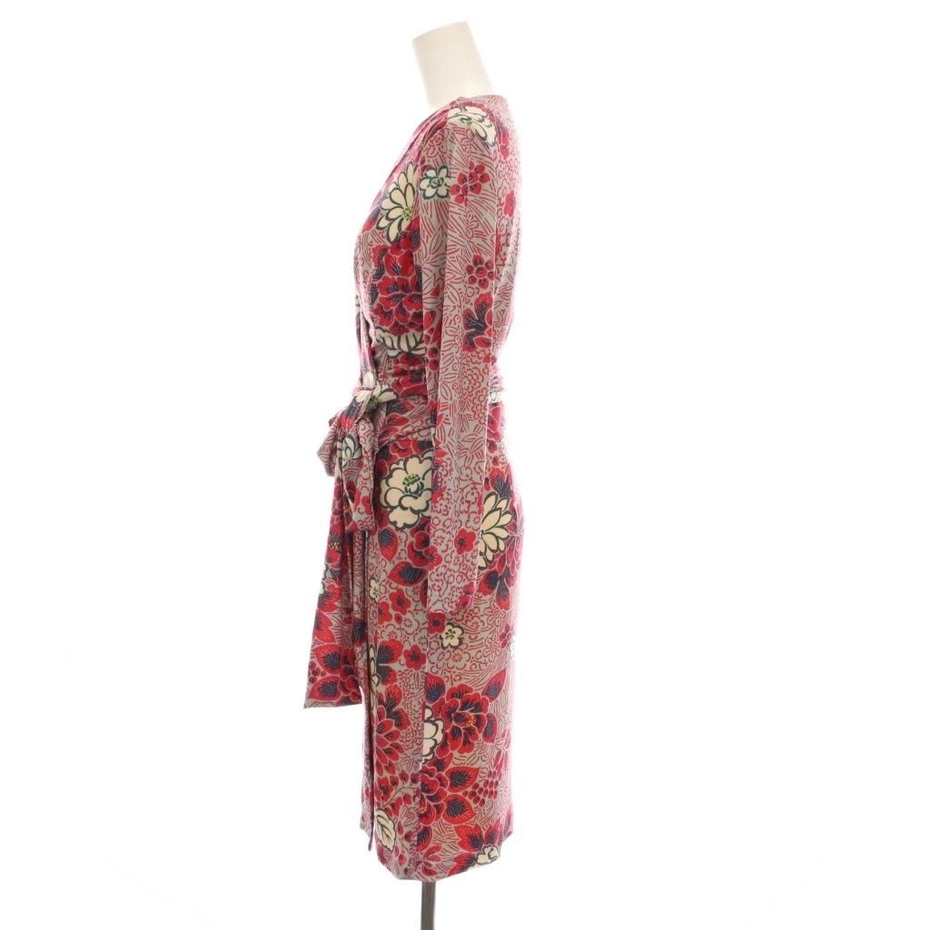 ケイミー KAY ME ラップ ワンピース ロング 長袖 7 赤 レッド グレー