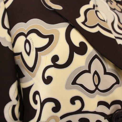 レオナール LEONARD FASHION テーラードジャケット 2B 総柄 シルク 9R