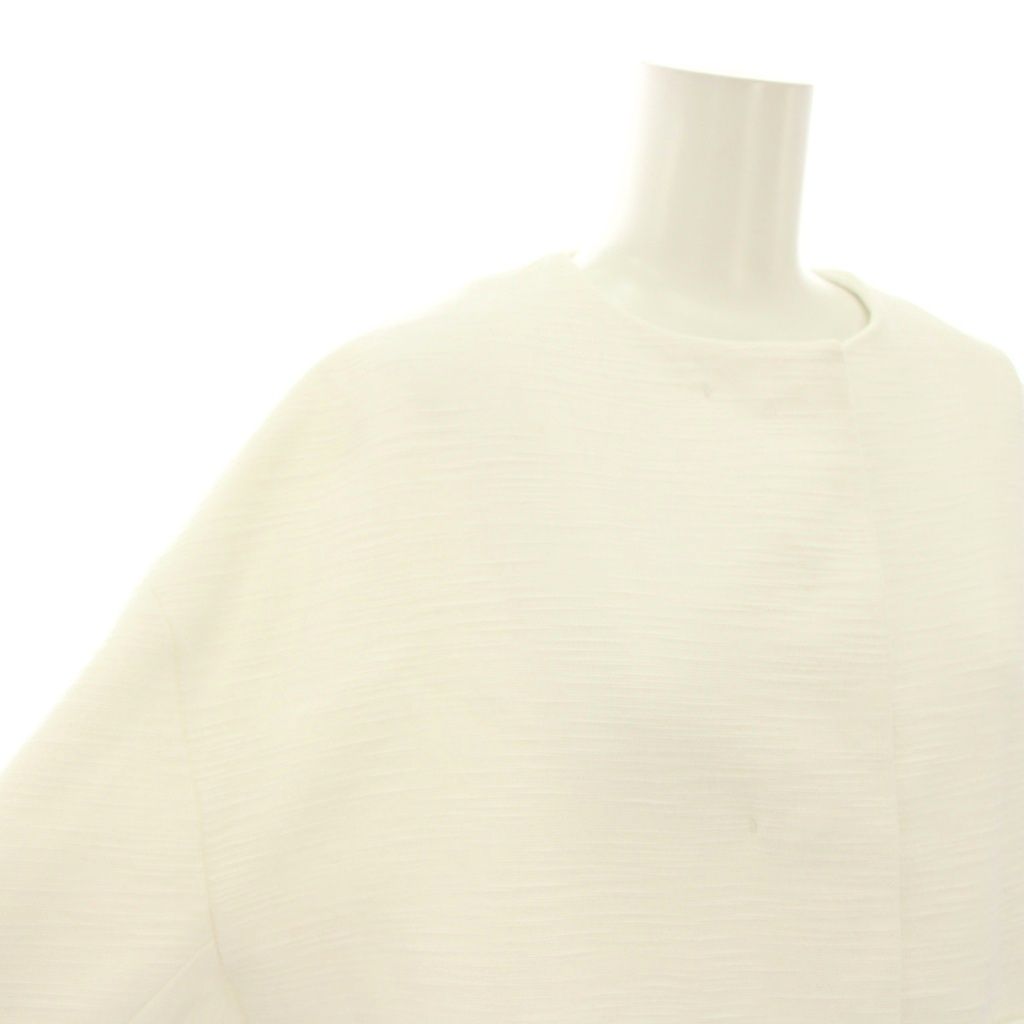 ドゥロワー Drawer ナナコ織りハーフスリーブノーカラージャケット  