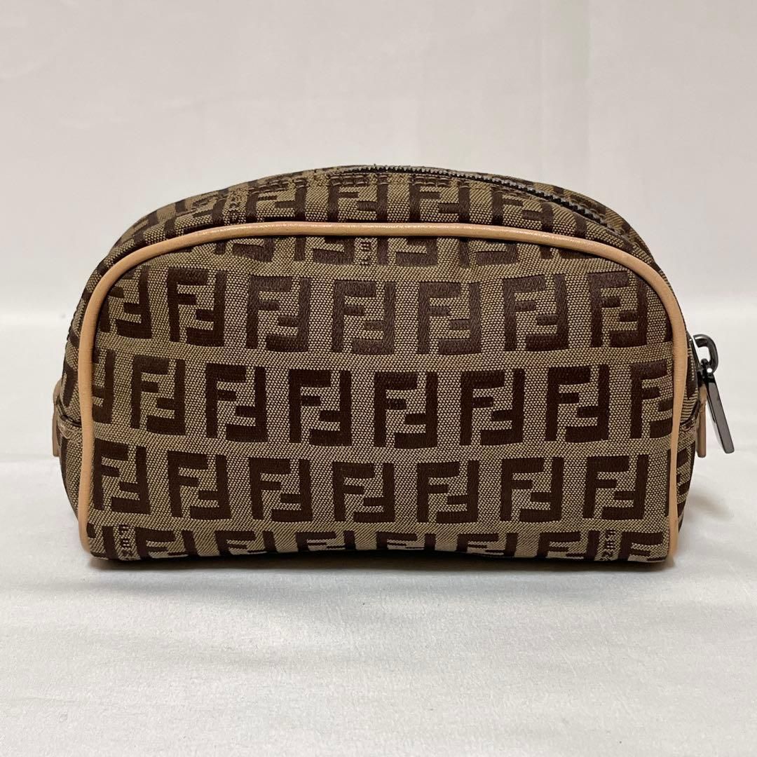 FENDI フェンディ ポーチ 小物入れ キャンバス ズッキーノ FF ベージュ