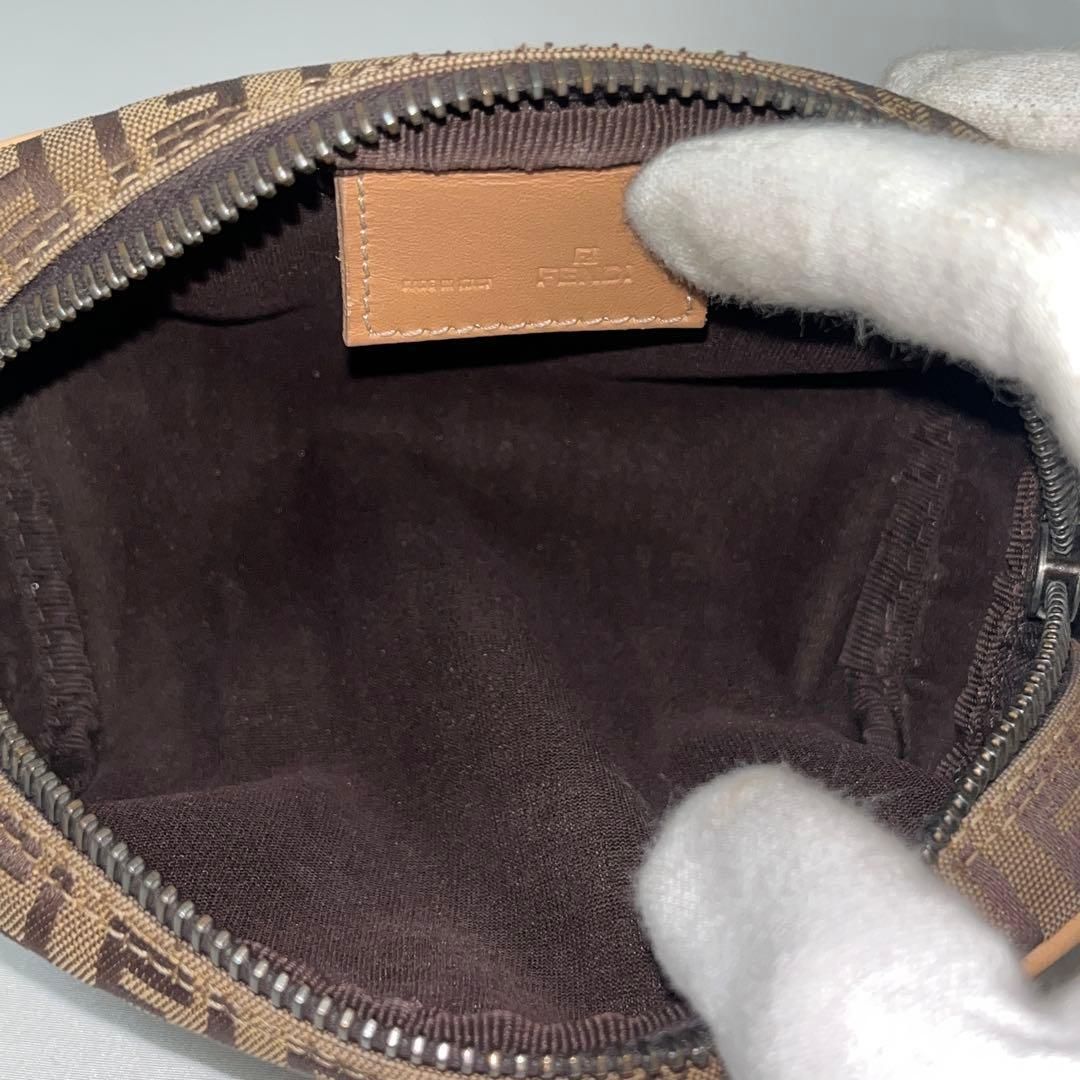 極美品 フェンディ ポーチ ペンケース ズッカ ズッキーノ キャンバス