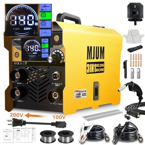 溶接機 溶接専門家松本氏監修 半自動溶接機 最大出力140 A 100 V 200 V兼用 1台3役電気溶接機 LED液晶表示 ノンガスMIG 被覆アークMMA LIFT TIG対応 定格使用率60％ 電流調整 電圧自動調整 インバーター搭 9 d b 968