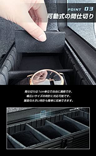 リコメン堂 時計収納ケース 5本 アルミ 高耐久性 クッション付き メンズ レディース ウォッチケース ブラック 9 fe 3 fd 95