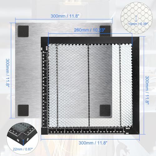 PATIKIL ハニカムレーザベッド 鋼ハニカムテーブル 彫刻機 ハニカム 切断台 彫刻 アルミニウム板付き 300 x 22 mm 彡 35 d 57 efa