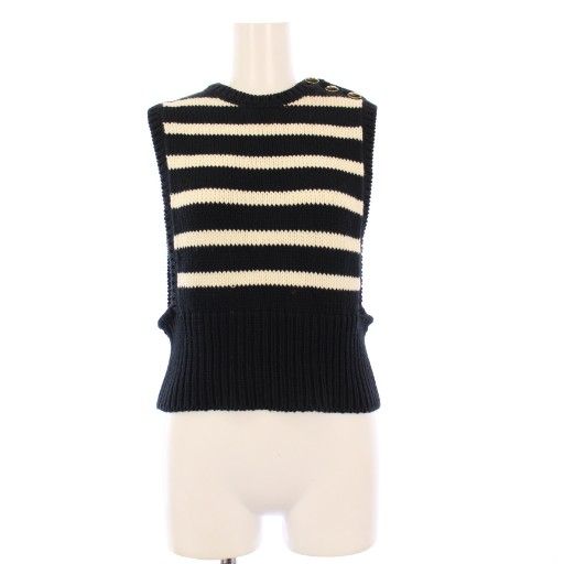 クリスチャンディオール Christian Dior ニットベスト ボーダー ロゴ