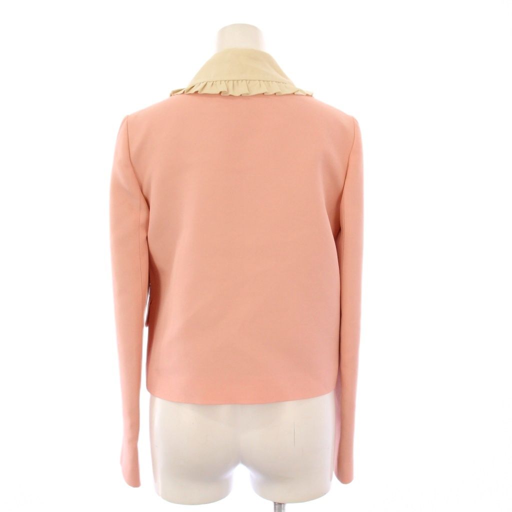 グッチ GUCCI フリルトリム クロップドジャケット GGパールボタン 36