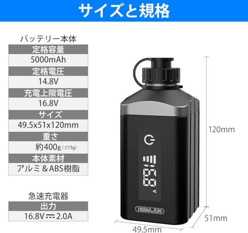  HEMAJUN ダイワ シマノ製電動リール用バッテリー 5000 mAh 14 8 V DX 50 静電式表示パネル BMS保護機能 搭載 PSE基準適合 充電器 保護ポーチ付 50_bksl m b 281 e 965 その他 キッチン 食器