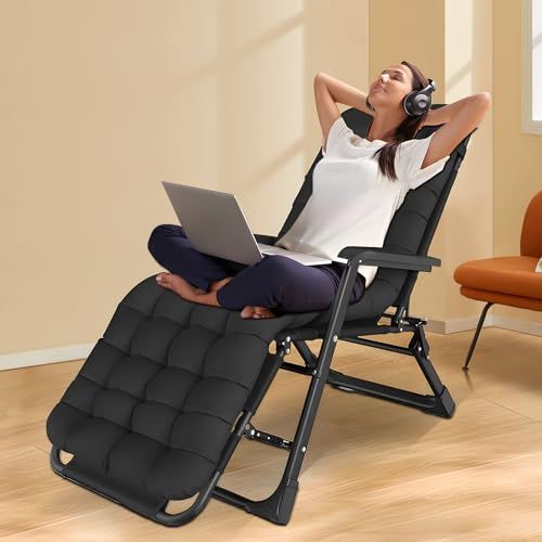 折りたたみ椅子 インフィニティチェア リクライニングチェア 角度調整可 枕つき アウトドア折りたたみチェア 一人掛け 室内 お部屋 オフィス 勤務 自宅用 組立不要 耐荷重200 kg スポンジマット ブラック m 1182 bf 7 b