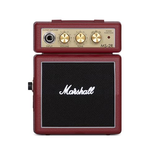 Marshall ミニアンプ レッド MS 2 R 電池 アダプター両対応 ヘッドホンジャック装備 m 568 e 9 d 57
