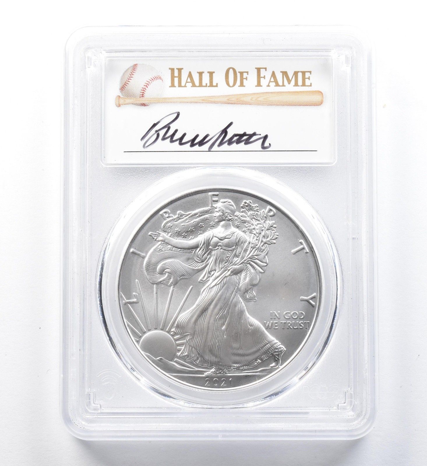 2021年 (P) アメリカン シルバー イーグル T1 サッター発行 FDOI MS70