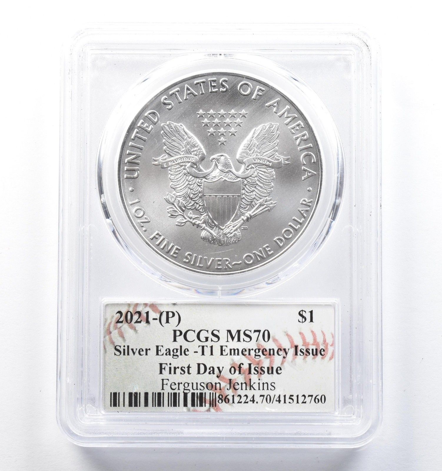 【新品】アメリカン イーグル銀貨2021-W PCGS MS70 T1 シルバー 2021年 (P) アメリカン シルバー イーグル T1 ジェンキンス発行 FDOI
