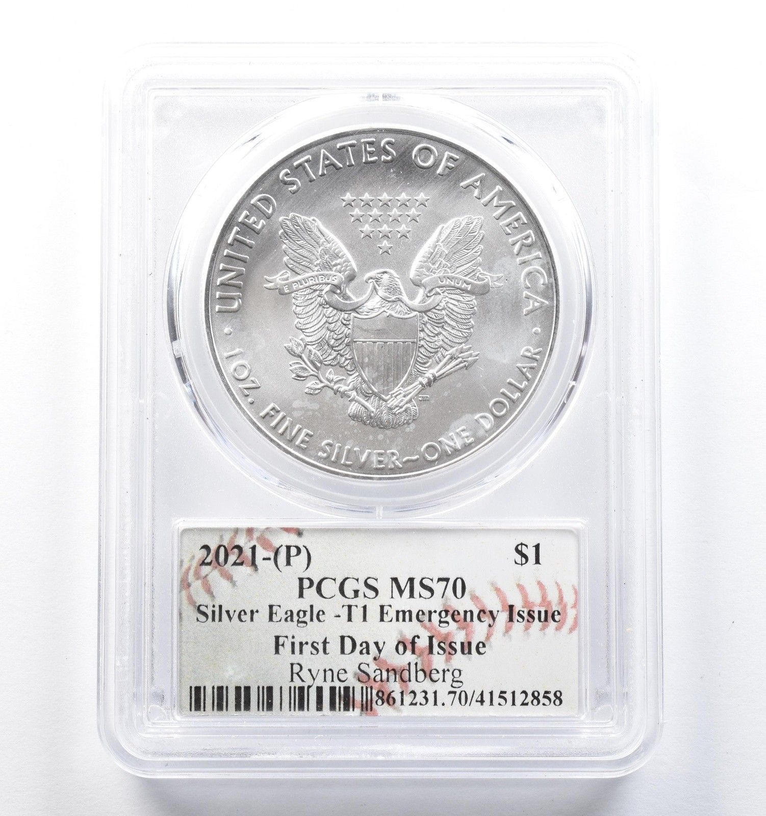 2021年 (P) アメリカン シルバー イーグル T1 サンドバーグ発行 FDOI