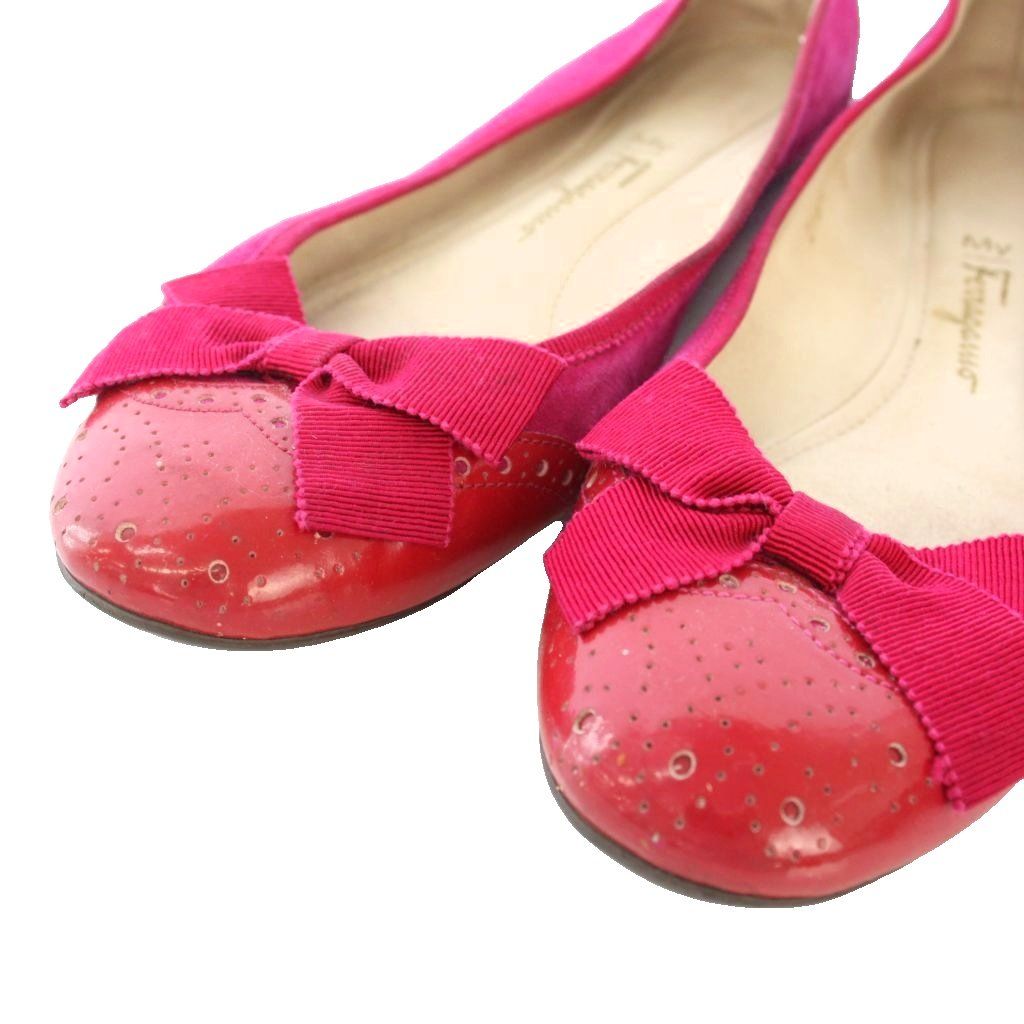 Salvatore Ferragamo フェラガモ ピンクフラットシューズ　美品 FERRAGAMO（フェラガモ） サルヴァトーレフェラガモ Salvatore