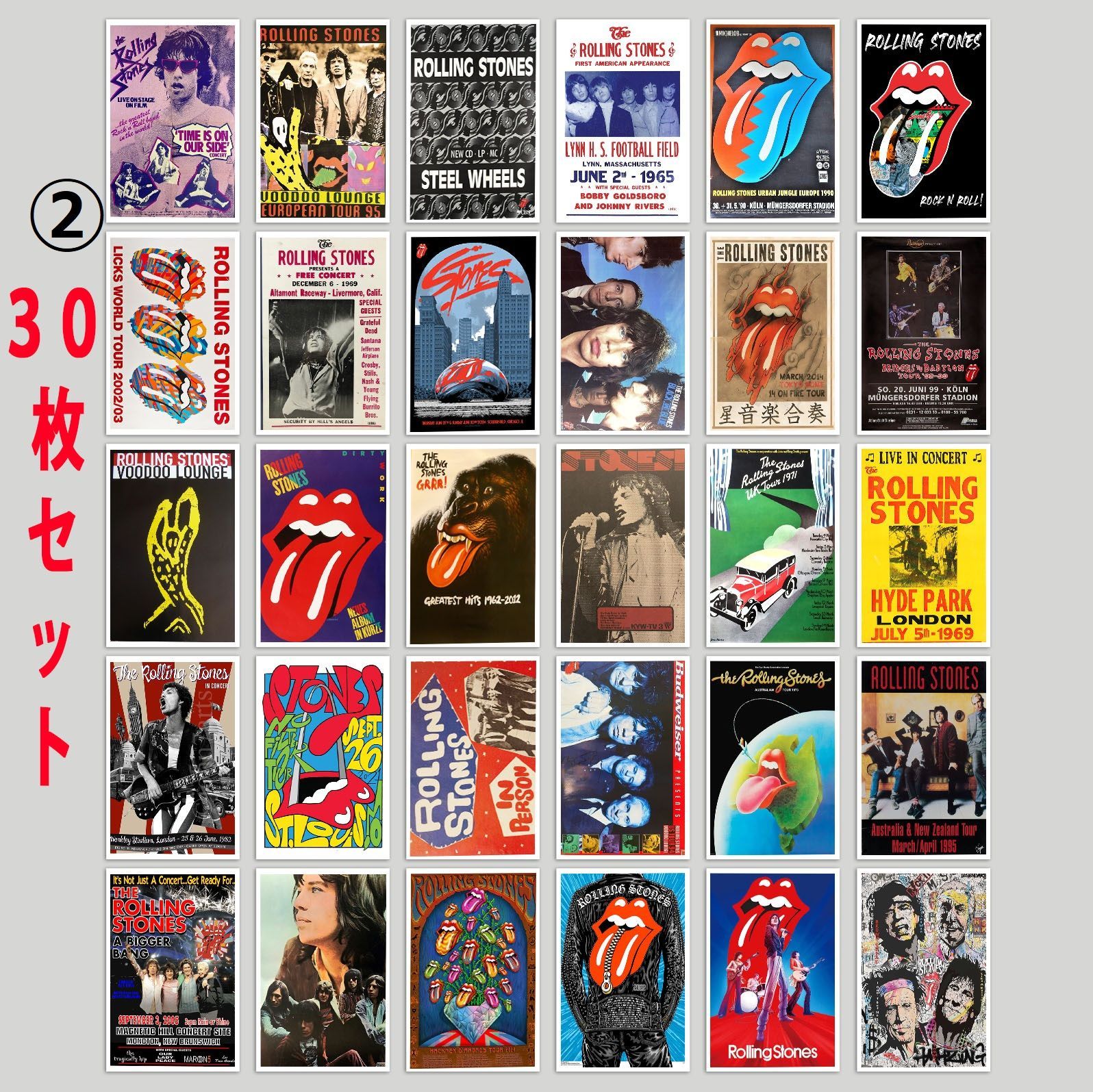 3種類 ザ・ローリング・ストーンズ The Rolling Stones ステッカー 30