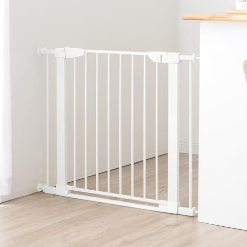 迅速に発送 タンスのゲン ベビーゲート 拡張フレーム付き 取付幅75?96 バリアフリー ベビーガード 赤ちゃんゲートオートクローズ ホワイト 105479 0743 fc 73