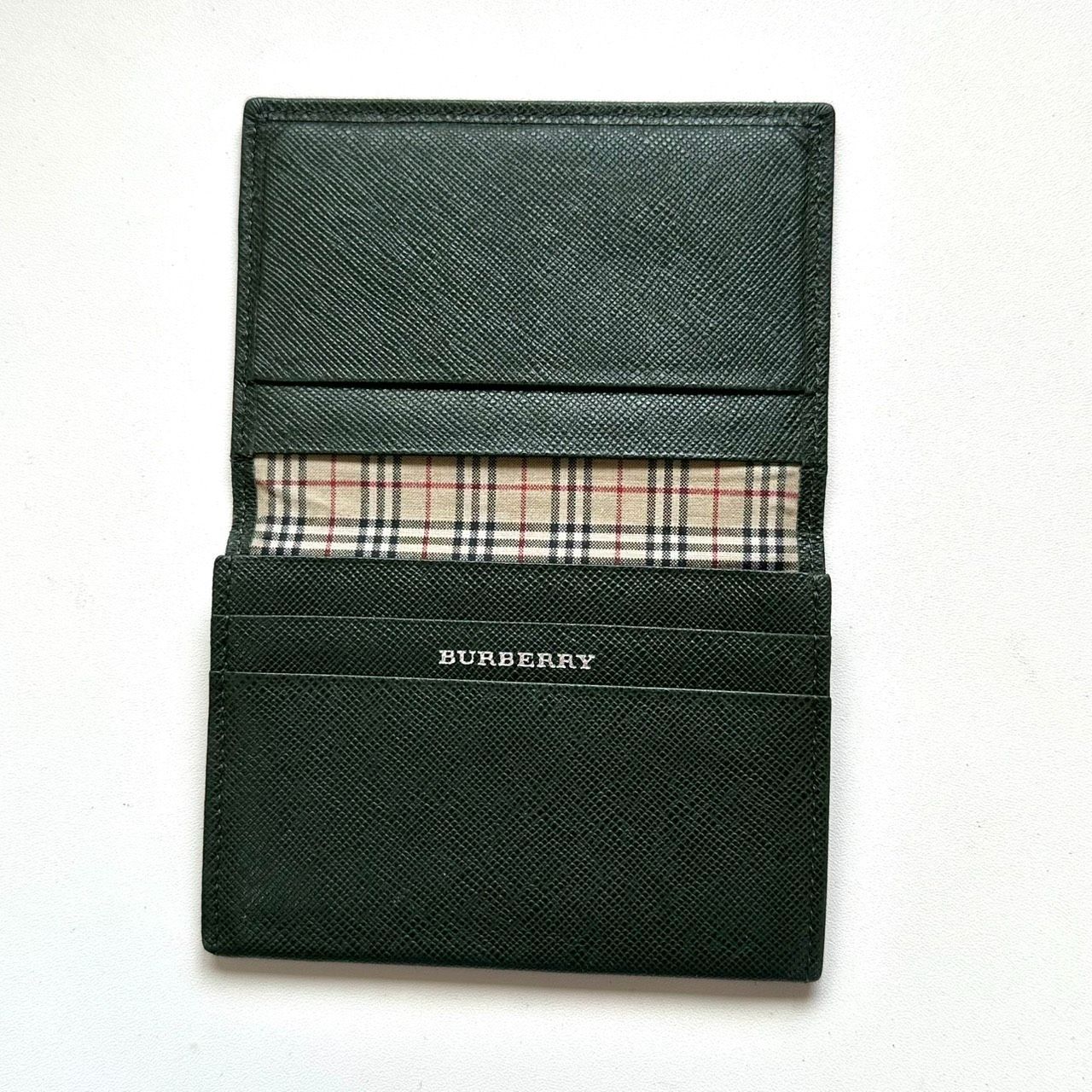 バーバリー BURBERRY 名刺入れ カードケース ノバチェック グリーン