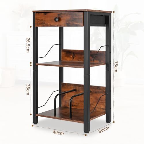 レコード棚 レコードラック オーディオラック 3段 収納 マットブラックメタル製 最大 アルバム収納 ディスプレイ収納ラック レコードプレーヤー ターンテーブル適用 リビングルーム ベッドルーム用 木製引き出し付き 彡 7 b 38 f 916