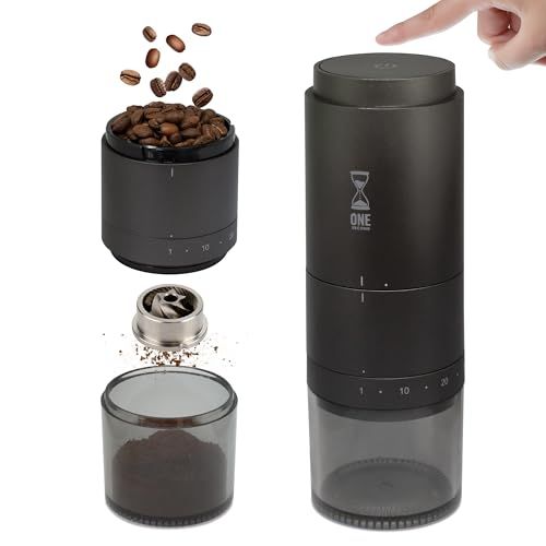 ONE SECOND ワンランク上の美味しさ エスプレッソ対応 電動コーヒーミル 38段階 ステンレス刃 臼式 自動停止 タッチ操作 コードレス 水洗い LINCS リンクス 彡 49 e 2 c 9 4