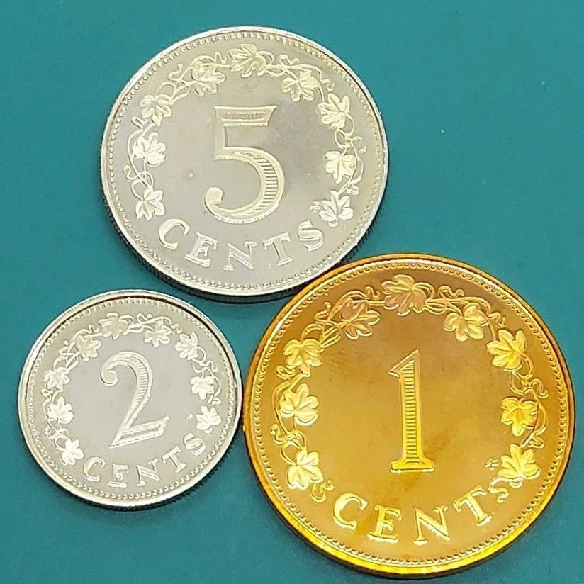 マルタ 硬貨セット 1979年 5セント 2セント 1セント おまとめ3点 貨幣