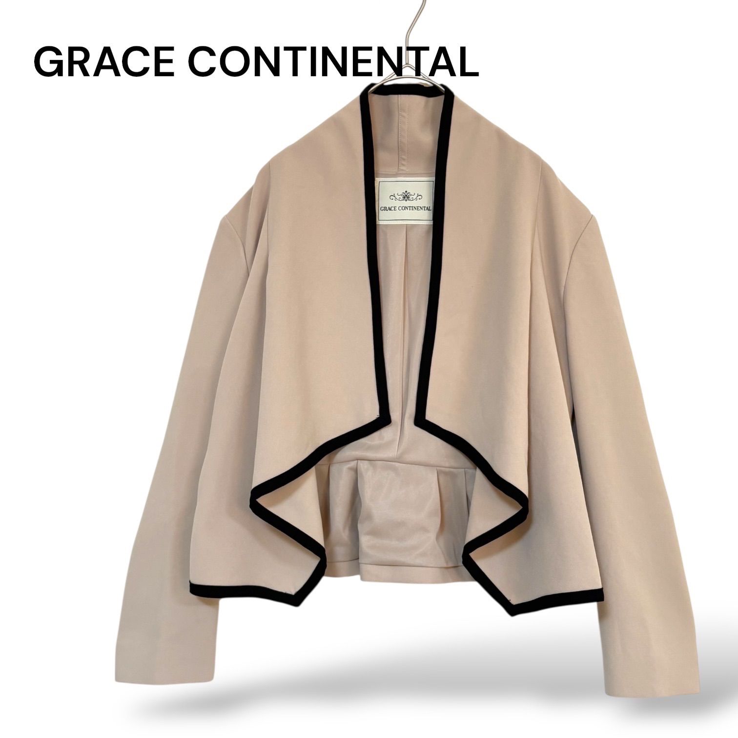 美品GRACE CONTINENTAL ドレープ ボレロジャケット 美品✴︎グレースコンチネンタル ドレープカラー ボレロジャケット