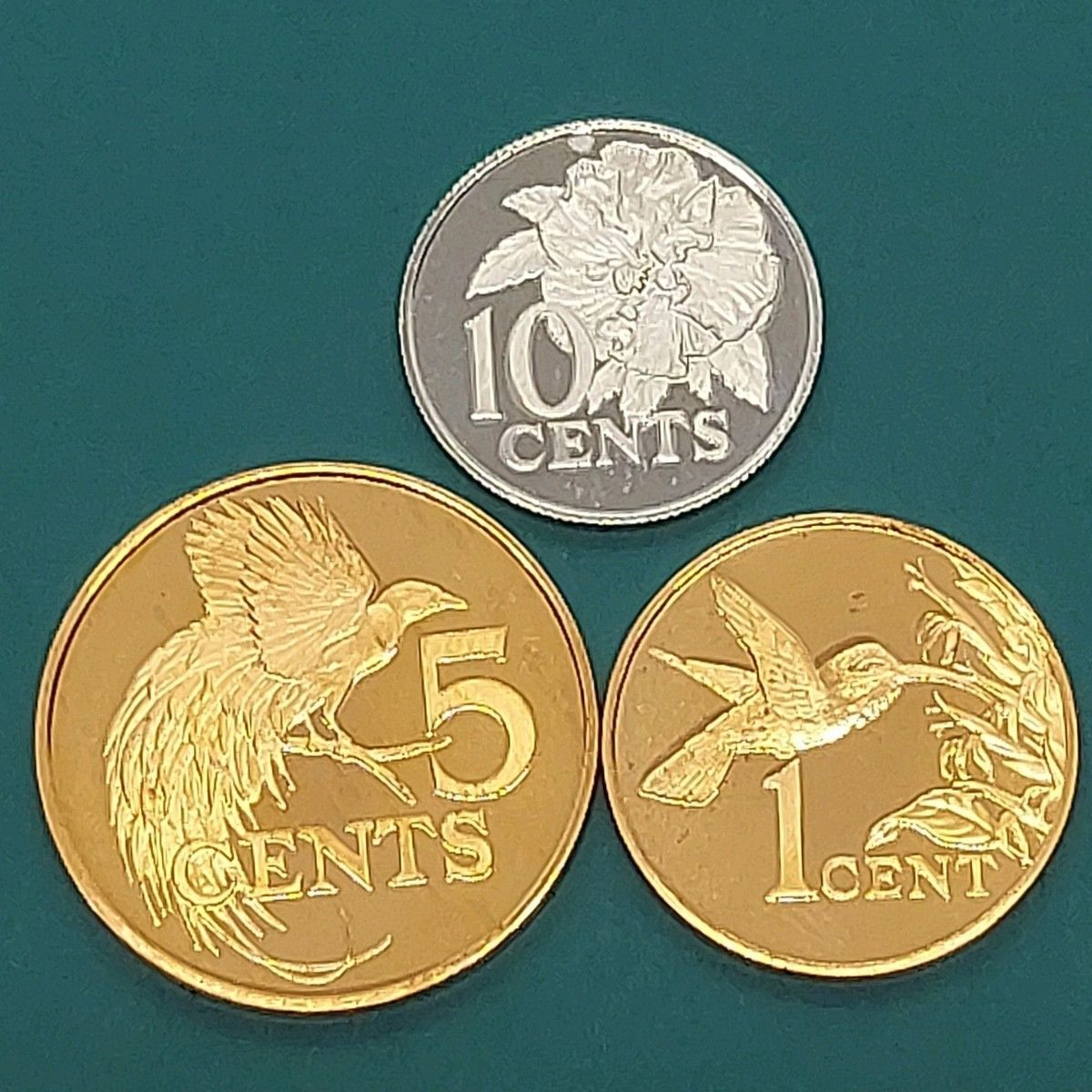 トリニダード・トバゴ 硬貨セット 1975年 10セント 5セント 1セント お