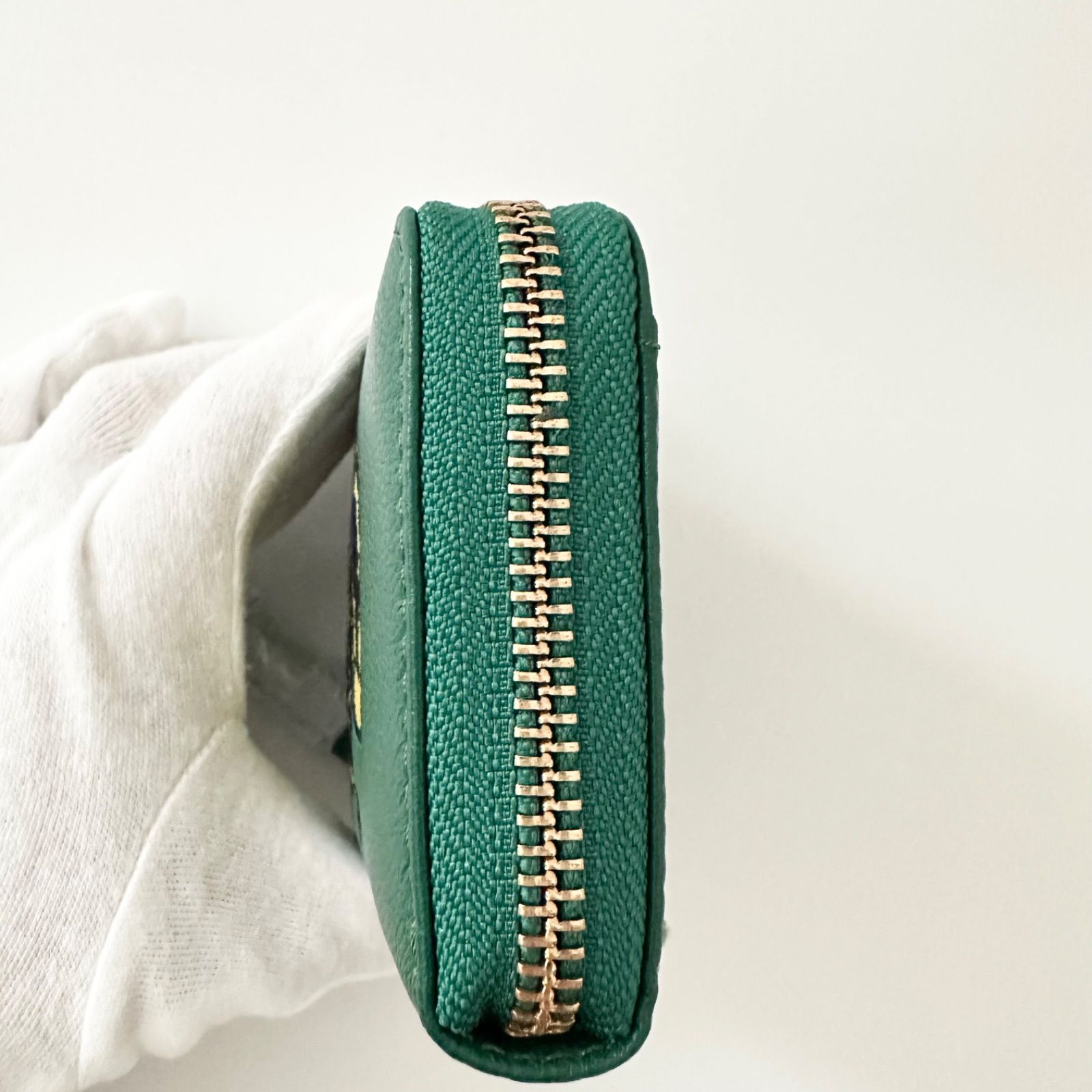 虎屋ういろ perche ペルケ ear イア 二つ折り財布 グリーン 緑 未使用 虎屋ういろ×perche×ear コトラちゃん ジャバラ二つ折り財布