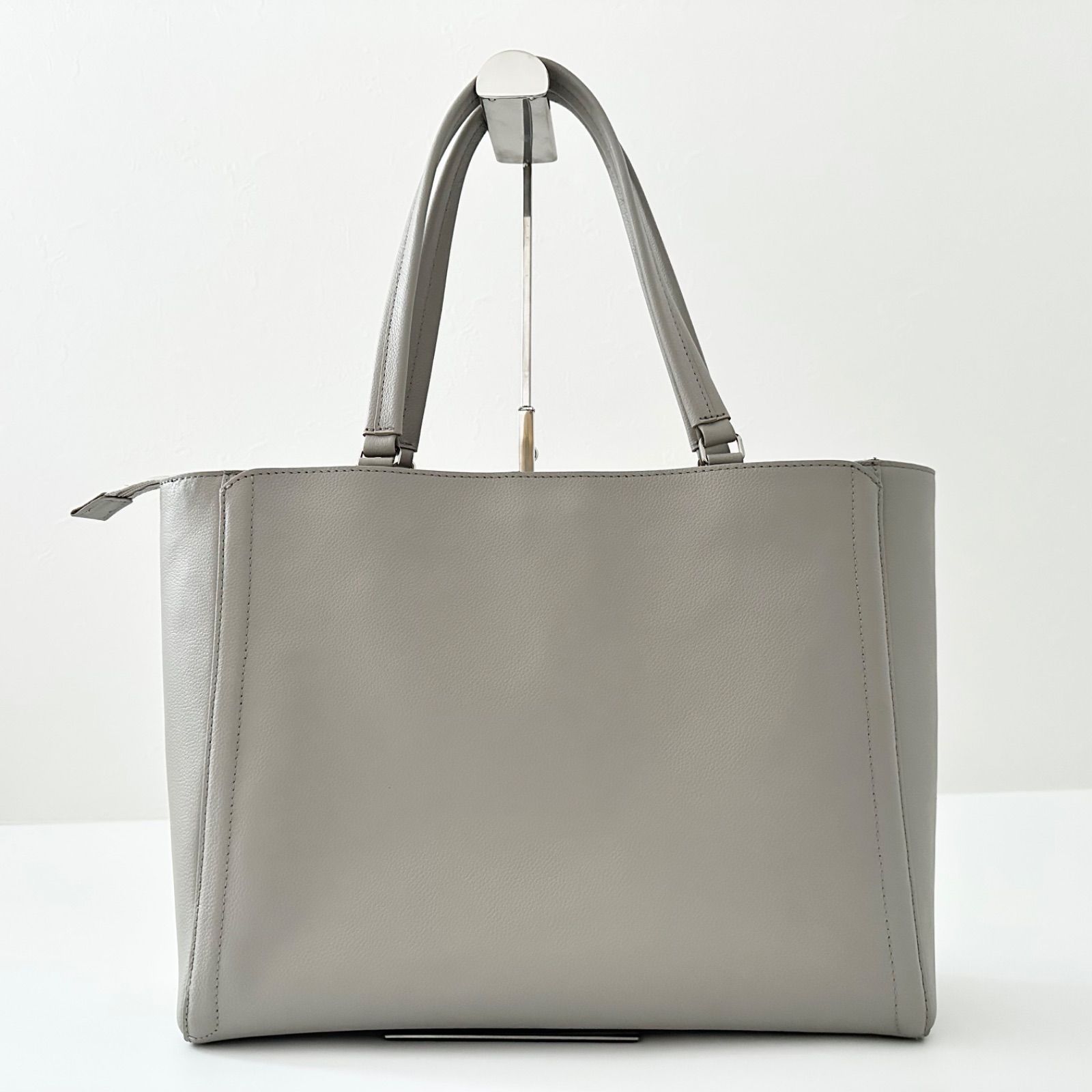 BOX21 ワーフル 本革お仕事トートバッグ グレージュ A4対応 はっ水加工