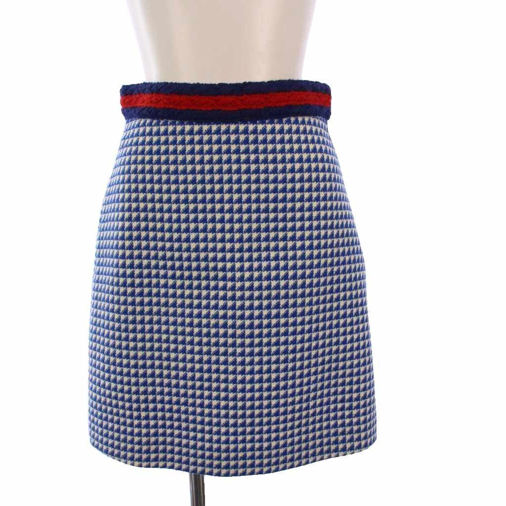 グッチ GUCCI スーツ ノーカラージャケット タイトスカート 千鳥格子