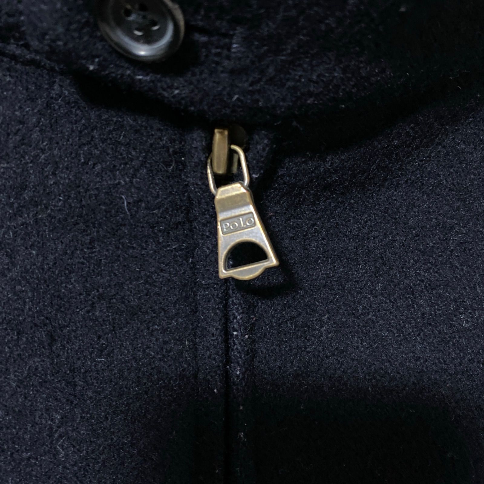 ポロバイラルフローレン 刺繍ロゴ ポニー ブラック フルジップ