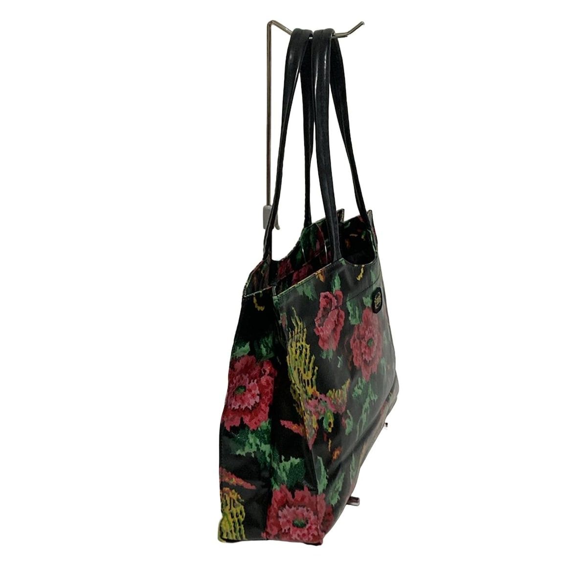 FEILER(フェイラー) トートバッグ - 黒×ピンク×マルチ 花柄 - メルカリ