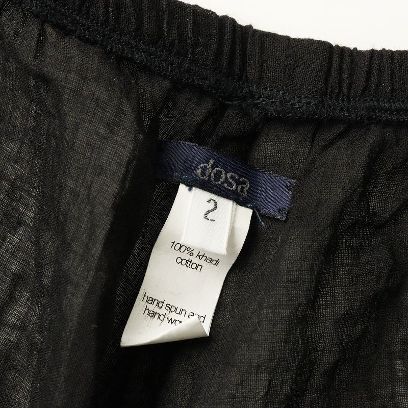 ドーサ dosa カディコットンタッセルパンツ 2＼ブラック イージー ゴム
