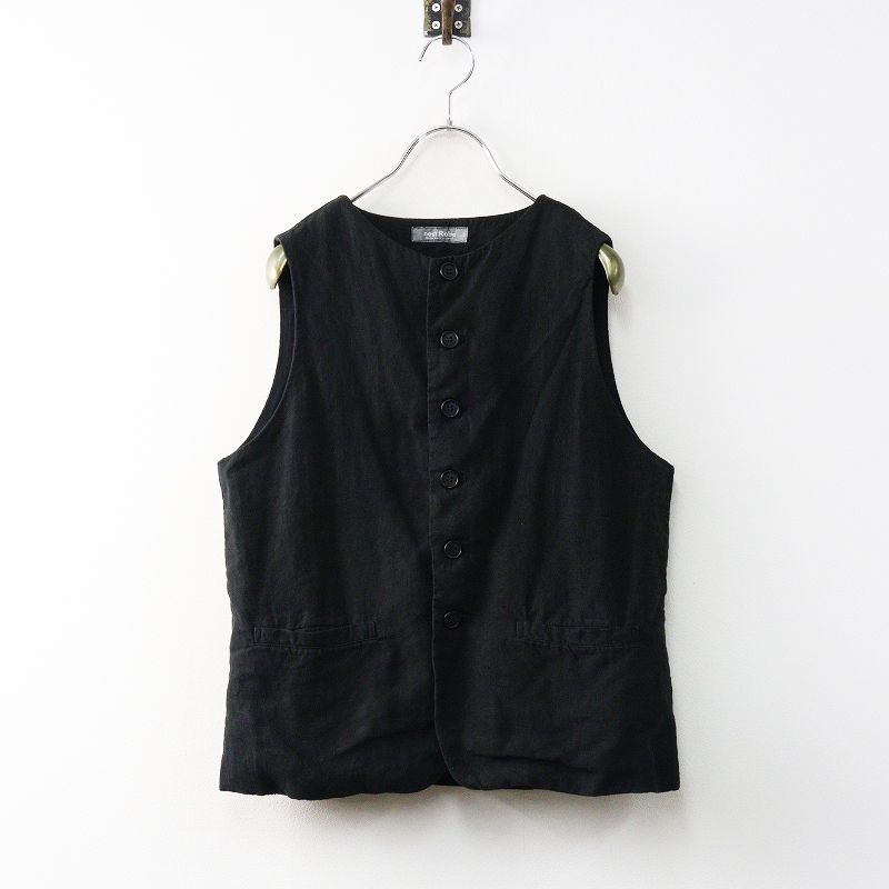 2023SS ネストローブ nest Robe ブラックリネンクルーネックベスト F