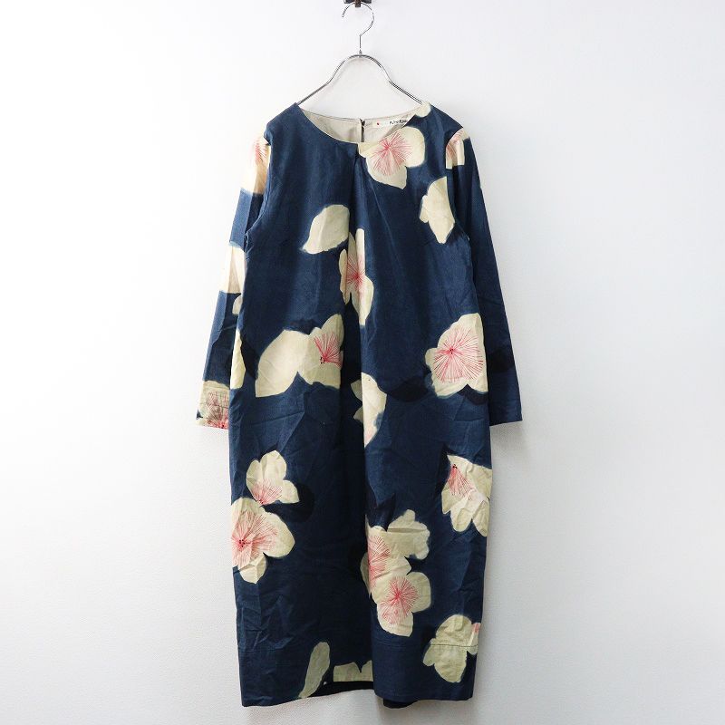 パラスパレス Pal'las Palace インディゴ抜染花柄ワンピース 2