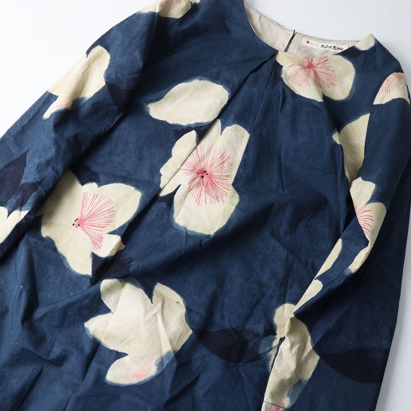 パラスパレス Pal'las Palace インディゴ抜染花柄ワンピース 2