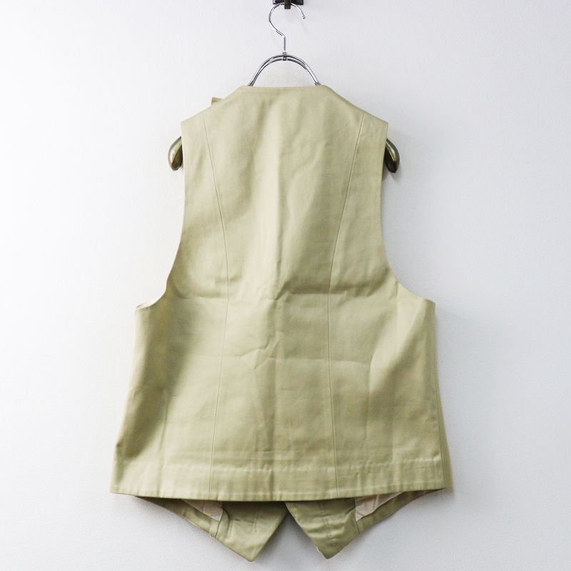 ロドリリオン RHODOLIRION コットン チノ クロス フリル ベスト Frill Vest 1｜ベージュ トップス 前開き【2400014769760】 ロドリリオン RHODOLIRION コットン チノ クロス フリル ベスト Frill