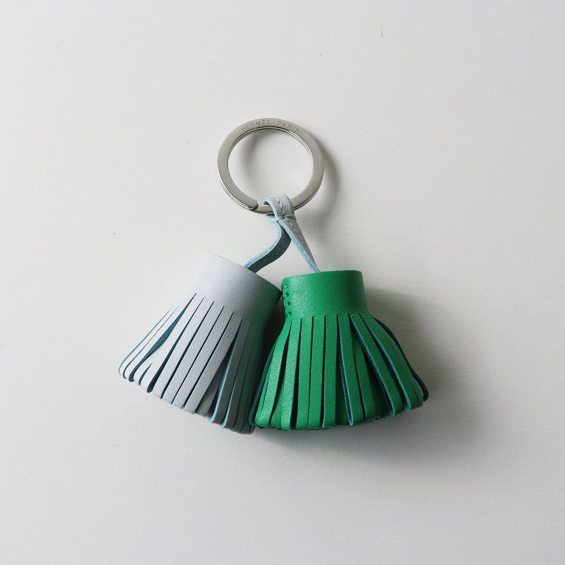 極美品 エルメス HERMES カルメン ウドノス キーリング ブルーブリュム