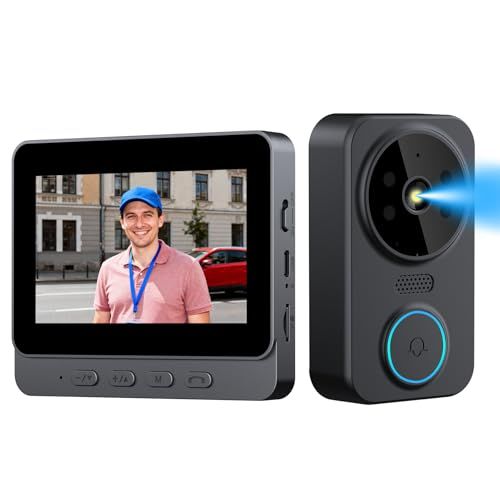 迅速に発送 ZAIDER テレビドアホン インターホン カメラ付き ドアホン ワイヤレス 工事不要 双方向通話 自動録画 赤外線LED 暗視撮影 2 4 Ghz無線 WI FI不要 玄関チャイム USB充電 超広角 防犯カメラ 日本語説明 e 5 f 623 c 8